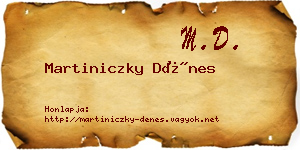 Martiniczky Dénes névjegykártya