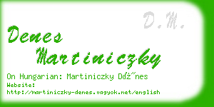 denes martiniczky business card